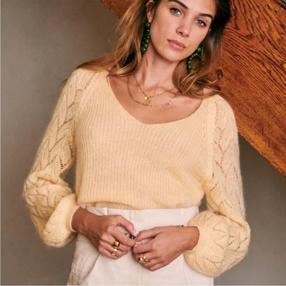 Sézane Diane Sweater in Citron yellow - small